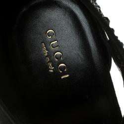 Pre Owned Gucci Black Crystal Embellished Suede Rachel Strappy Sandals Size 40.5