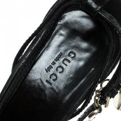 Pre Owned صندل غوتشي سيور كاحل تفاصيل ويب مقاس 41