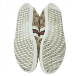 Pre Owned Gucci Guccissima Canvas Web Detail Sneakers Size 37