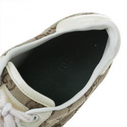 Pre Owned Gucci Guccissima Canvas Web Detail Sneakers Size 37