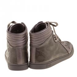 Pre Owned حذاء رياضي غوتشي كودا كانفاس أمبرايم GG بنفسجي فاتح بعنق مرتفع مقاس 36