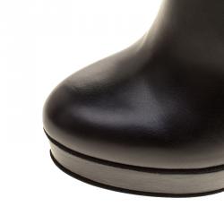 Pre Owned Gucci Black Leather Alexa Platform Knee High Boots Size 38