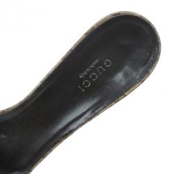 Pre Owned Gucci Guccissima Crystal Bow Slides Size 38.5