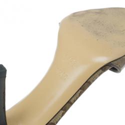 Pre Owned Gucci Guccissima Crystal Bow Slides Size 38.5