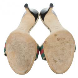 Pre Owned Gucci Guccissima Web Detail Hysteria Slides Size 39