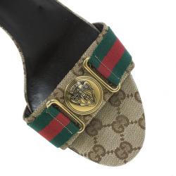 Pre Owned Gucci Guccissima Web Detail Hysteria Slides Size 39