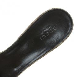 Pre Owned Gucci Guccissima Web Detail Hysteria Slides Size 39