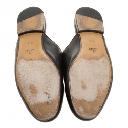 Pre Owned حذاء مولز غوتشي برينستاون مطرز هورسبيت جلد أسود مقاس 38.5