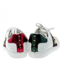 Gucci White Leather Ace Studded Sneakers Size 37
