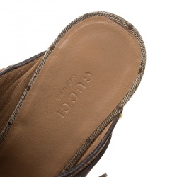 مملوكة مسبقًا Gucci Brown Leather Janis Platform Clogs Size 37