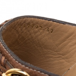 مملوكة مسبقًا Gucci Brown Leather Janis Platform Clogs Size 37