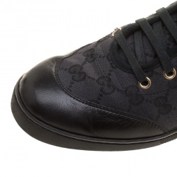 Gucci Black Guccissima Canvas High Top Sneakers Size 38.5