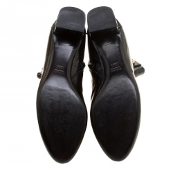 Pre Owned Gucci Black Patent Leather Hysteria Ankle Boots Size 38