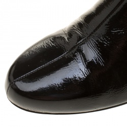 Pre Owned Gucci Black Patent Leather Hysteria Ankle Boots Size 38