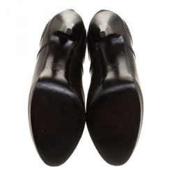 Pre Owned Gucci Black Leather Diana Ankle Boots Size 39