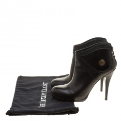 Pre Owned Gucci Black Leather Diana Ankle Boots Size 39