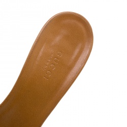 مملوكة مسبقًا صندل سلايد غوتشي جلد بني بامبو مزين مقدمة مدببة مقاس 38.5