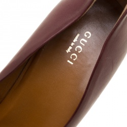 Pre Owned Gucci Maroon Leather Charlotte Platform Pumps Size 41