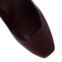 Pre Owned Gucci Maroon Leather Charlotte Platform Pumps Size 39