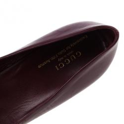 Pre Owned Gucci Maroon Leather Charlotte Platform Pumps Size 39