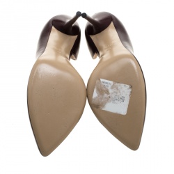 Pre Owned Gucci Burgundy Leather D'orsay Pumps Size 39