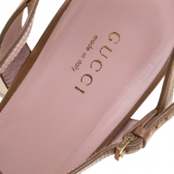 مملوكة مسبقًا صندل غوتشي كلوديا هورسبيت جلد ثعبان بني نعل سميك مقاس 37