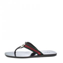 Pre Owned صندل غوتشي "GG" ثونج زخارف متشابكة مع حرفي G مقاس 39