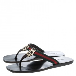 Pre Owned صندل غوتشي "GG" ثونج زخارف متشابكة مع حرفي G مقاس 39