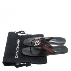 Pre Owned صندل غوتشي "GG" ثونج زخارف متشابكة مع حرفي G مقاس 39