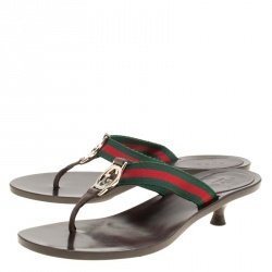مملوكة مسبقًا صندل غوتشي ثونغ GG شبكة مقاس 38.5