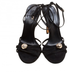 مملوكة مسبقًا صندل غوتشي سيور GG مزخرف كريستال سويدي أس ود مقاس 35