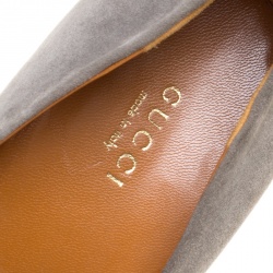 Pre Owned Gucci Grey Suede Charlotte Platform Pumps Size 40