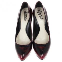 مملوكة مسبقًا Gucci Red and Black Leather Sofia Pumps Size 37.5