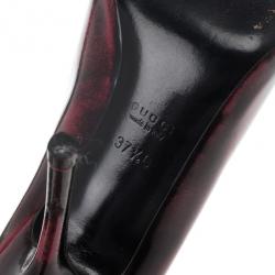 مملوكة مسبقًا Gucci Red and Black Leather Sofia Pumps Size 37.5
