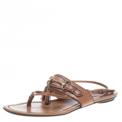 Pre Owned صندل إصبع غوتشي هورسبيت جلد بني مقاس 39.5