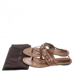 Pre Owned صندل إصبع غوتشي هورسبيت جلد بني مقاس 39.5