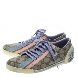 مملوكة مسبقًا حذاء رياضي غوتشي تفاصيل ويب كانفاس سوبريم متعدد الألوان مقاس 37.5