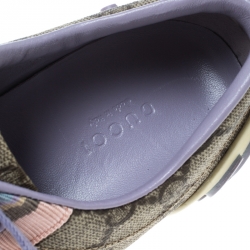 مملوكة مسبقًا حذاء رياضي غوتشي تفاصيل ويب كانفاس سوبريم متعدد الألوان مقاس 37.5