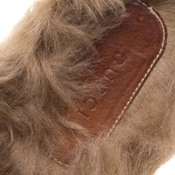 مملوكة مسبقًا Gucci Black Leather Fur Lined Princetown Flat Mule Loafers Size 39