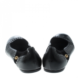 Pre Owned حذاء فلات باليه غوتشي GG باركلاي جلد سوداء مقاس 41