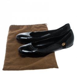 Pre Owned حذاء فلات باليه غوتشي GG باركلاي جلد سوداء مقاس 41