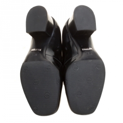 Pre Owned Gucci Black Leather Horsebit Loafer Pumps Size 35.5