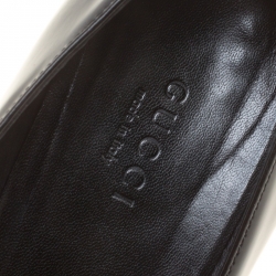 Pre Owned Gucci Black Leather Horsebit Loafer Pumps Size 35.5