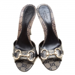 مملوكة مسبقًا حذاء سلايدز غوتشي هورسبيت هوليود لاميه كريستال GG بيج مقاس 36