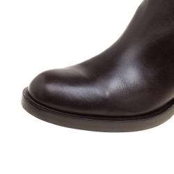 Pre Owned Gucci Brown Leather Fringe Detail Devendra Over The Knee Boots Size 40