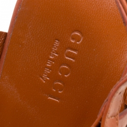 مملوكة مسبقًا Gucci Multicolor Leather Lika Stone Embellished Sandals Size 38