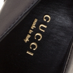 Pre Owned Gucci Black Leather GG Interlocking Pumps Size 36