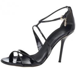 مملوكة مسبقًا Gucci Black Strappy Sandals Size 36