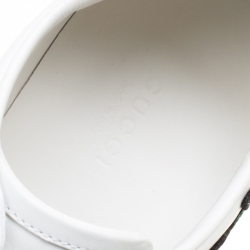 Pre Owned حذاء رياضي غوتشي منخفض من أعلى ايس جلد مطرز زهور أبيض مقاس 36.5