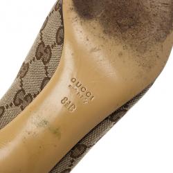 Pre Owned Gucci Guccissima Canvas Malibu Bamboo Heel Pumps Size 39